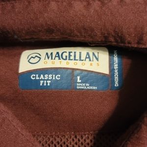 Maroon Magellan button up, long sleeve size large